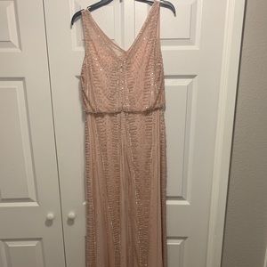 Adrianna Papell Blush Beaded Gown